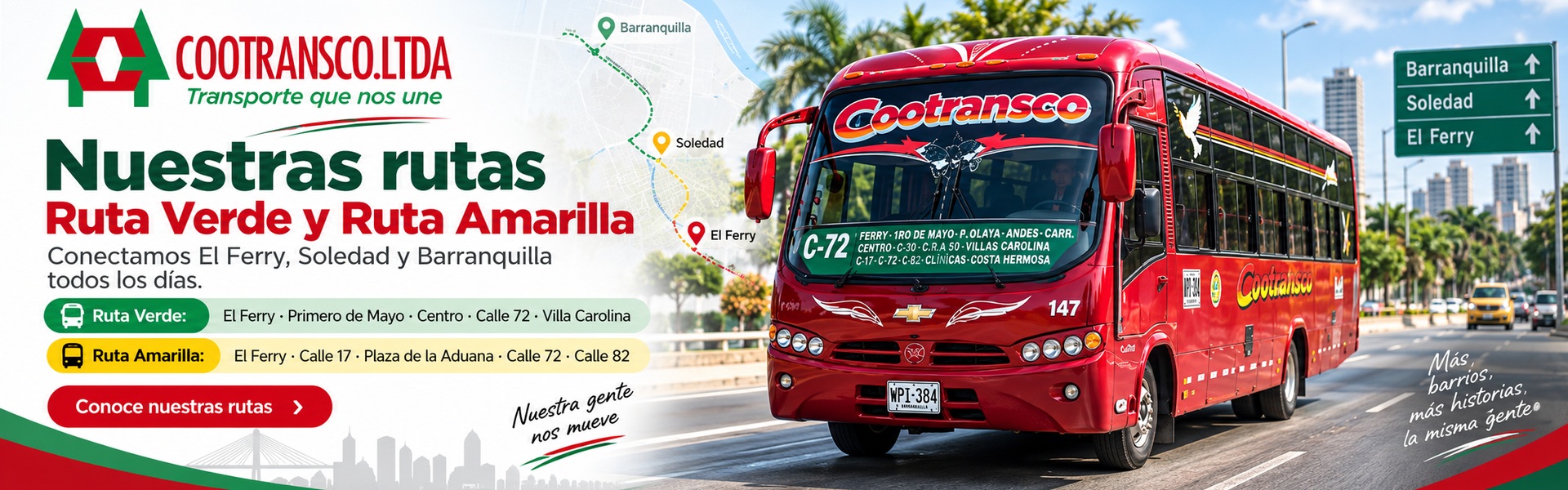 Ruta Verde y Ruta Amarilla de COOTRANSCO
